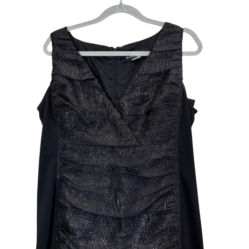 Bianca Nygard Black Ruched Sleeveless Party Cocktail Dress sz 14